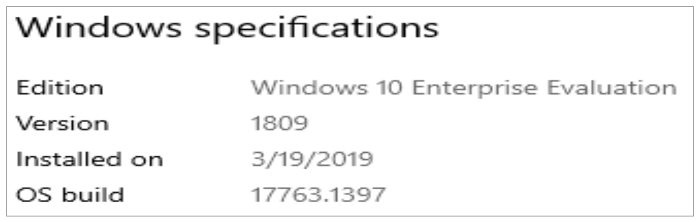 version of the Windows Enterprise